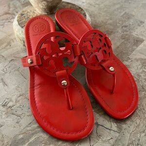 Tory Burch Orange Leather Sandals